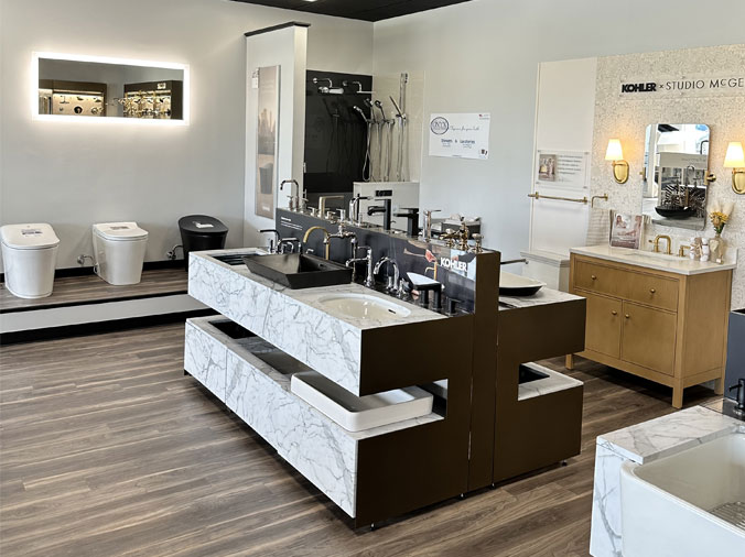 Kitchen sinks in the Kitchen & Bath Showroom at McDonald Supply Dubuque